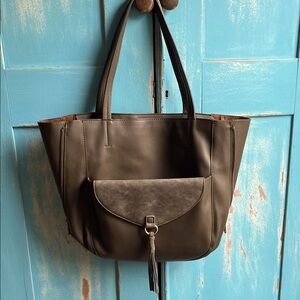 Anthropologie Olive Green Tote Bag